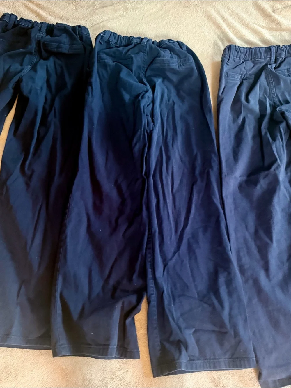 Children’s Place Navy Blue Chino Wide Leg Size 8 Uniform Pants Girls Adjustable